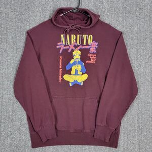 Naruto Hoodie Mens Large Purple Sweatshirt Shippuden Ramen Ichiraku Shop Anime
